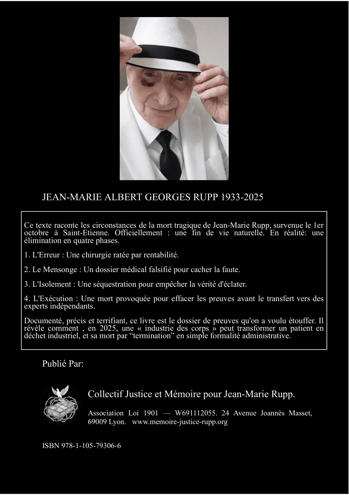 Dos du livre Chambre 106 — L’affaire Jean-Marie Rupp